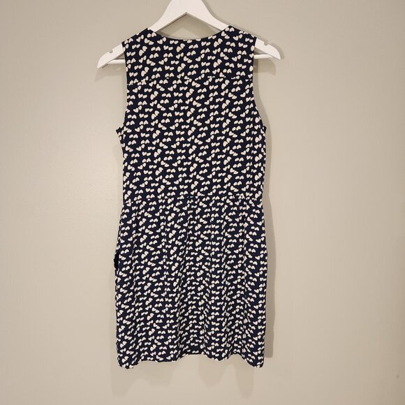J. Crew Navy White Heart Sleeveless Dress - Size 6 - Picture 2 of 7